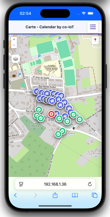 Carte mobile – Calendar by co‑IoT